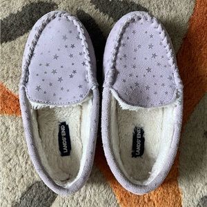 EUC Land’s End Kids Leather Moccasin Slippers - Size 1